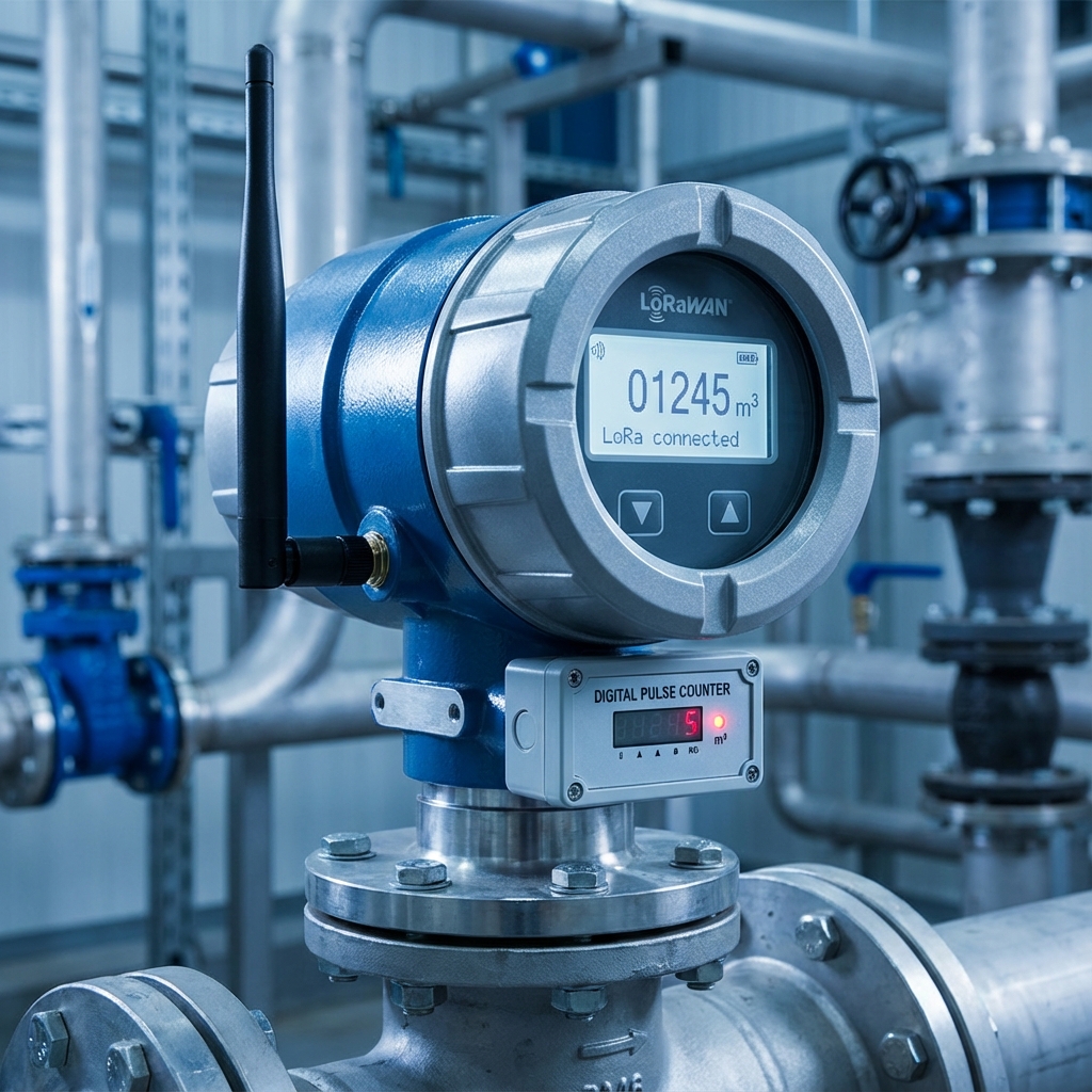 Contador de pulsos electrónico LoRaWAN para contadores de agua con IP68